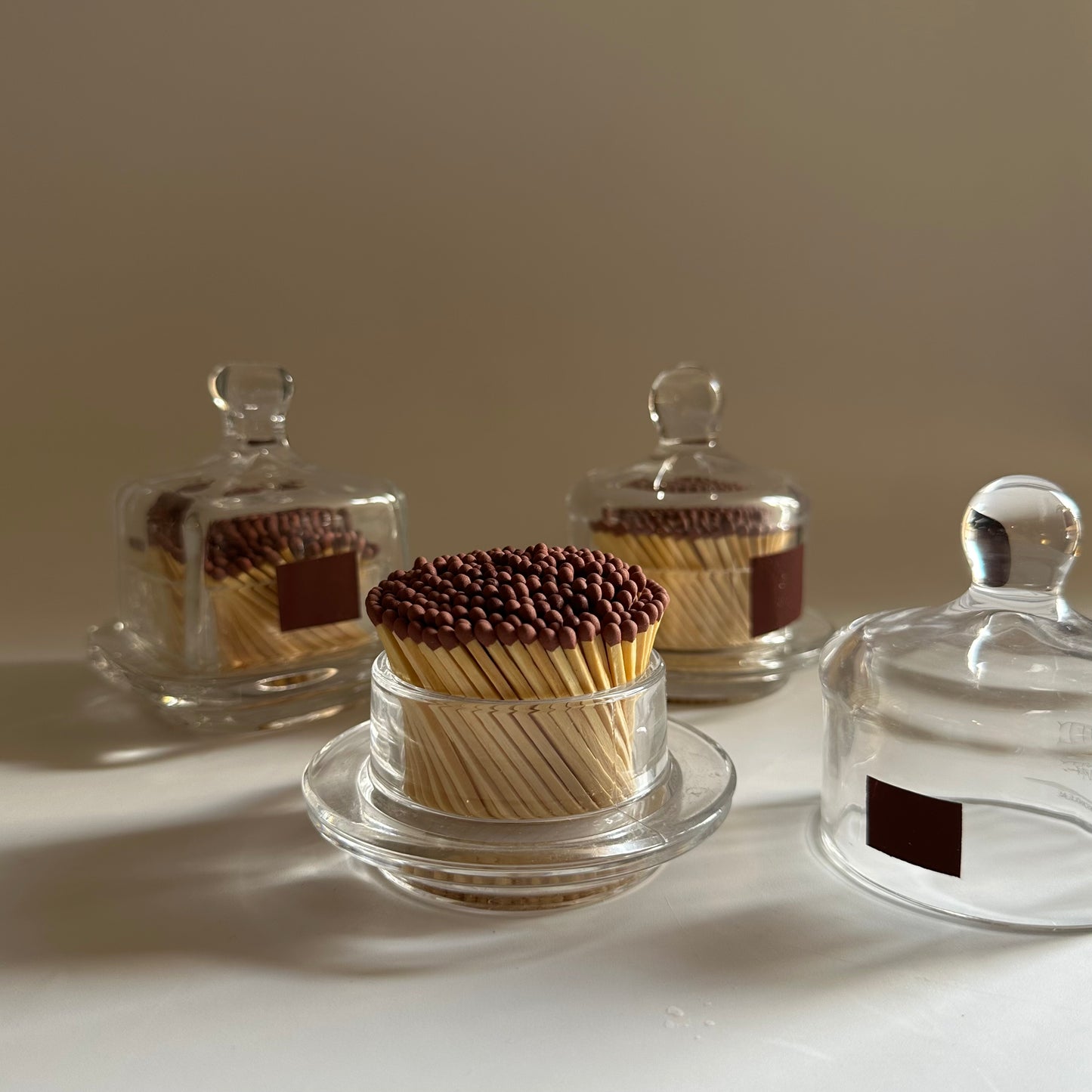 Glass jar and lid - maroon matches