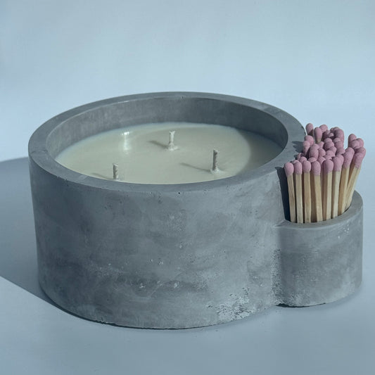 grey jar with matches