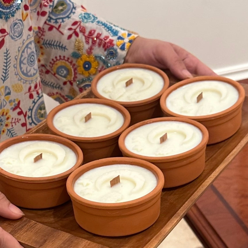 Ramadan clay jar candles